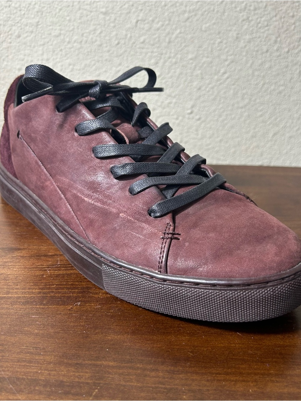 Crime‎ London Sneakers Men's Size 40 US 7 Suede Low-Top Sneaker - Burgundy - Picture 9 of 9